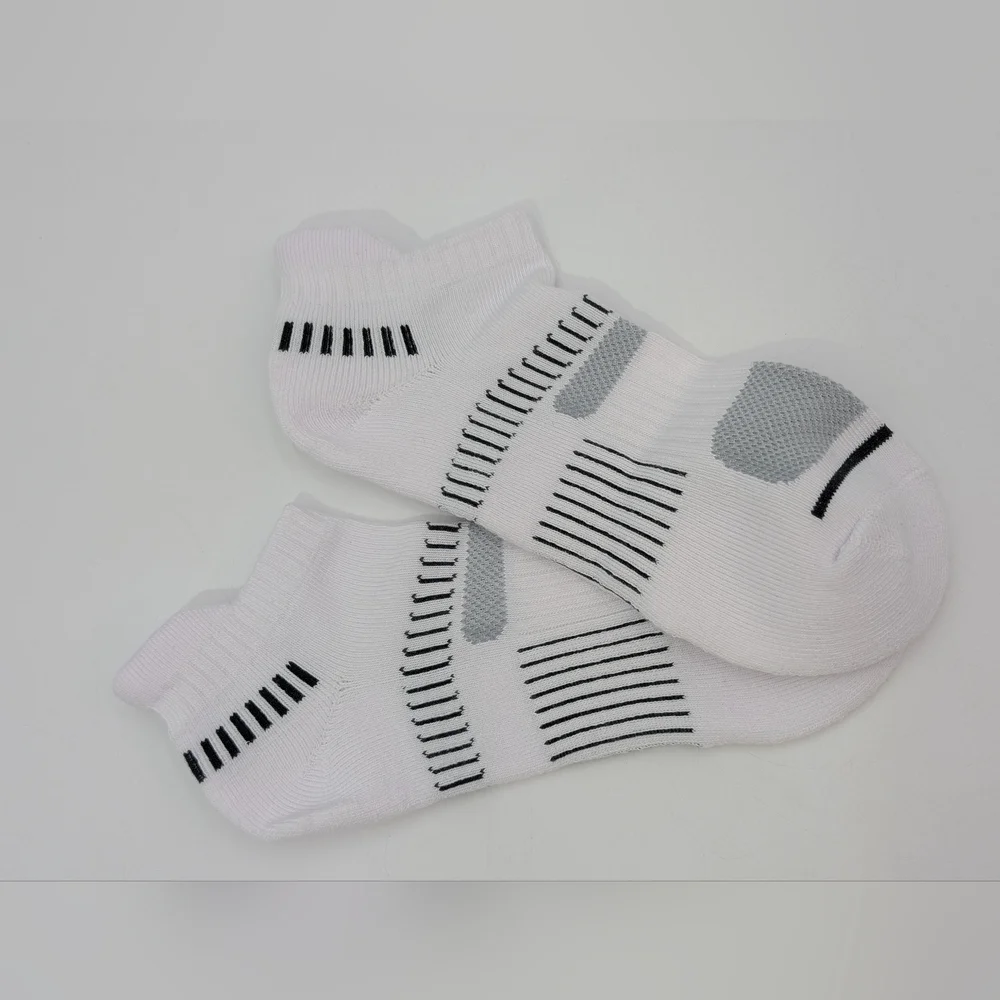 NWT Cooplus Men's Cushioned Ankle Socks - White and Grey Size 7-13 Unisex